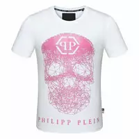 new hommes speail philipp plein t-shirt diamond pink skull larg
